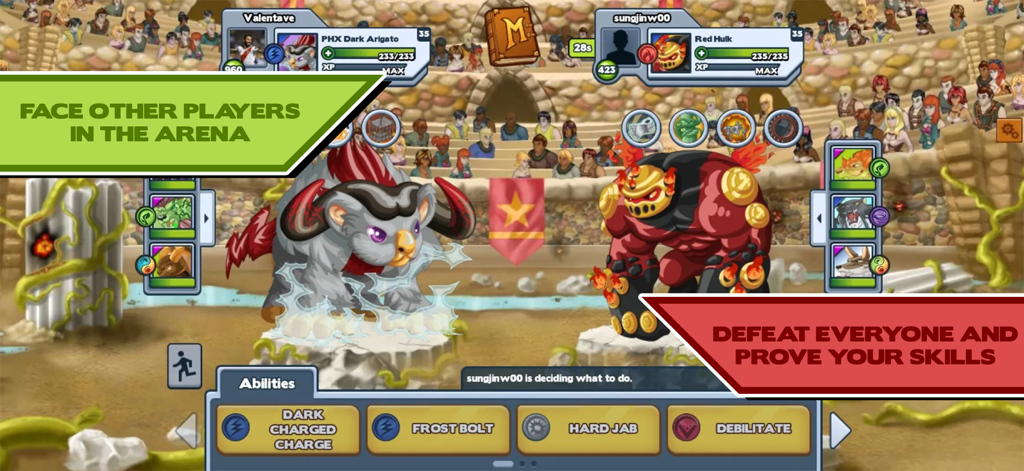 Miscrits - A strategic creature battle between two players in the Miscrits arena.