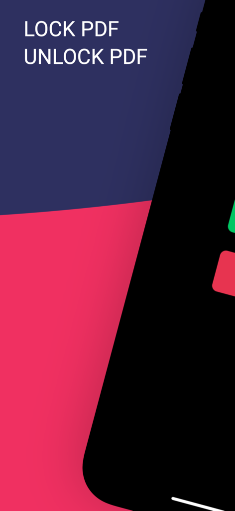 unlock pdf & lock pdf - App screen displaying the text Lock PDF and Unlock PDF