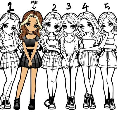 a group of girls realistic