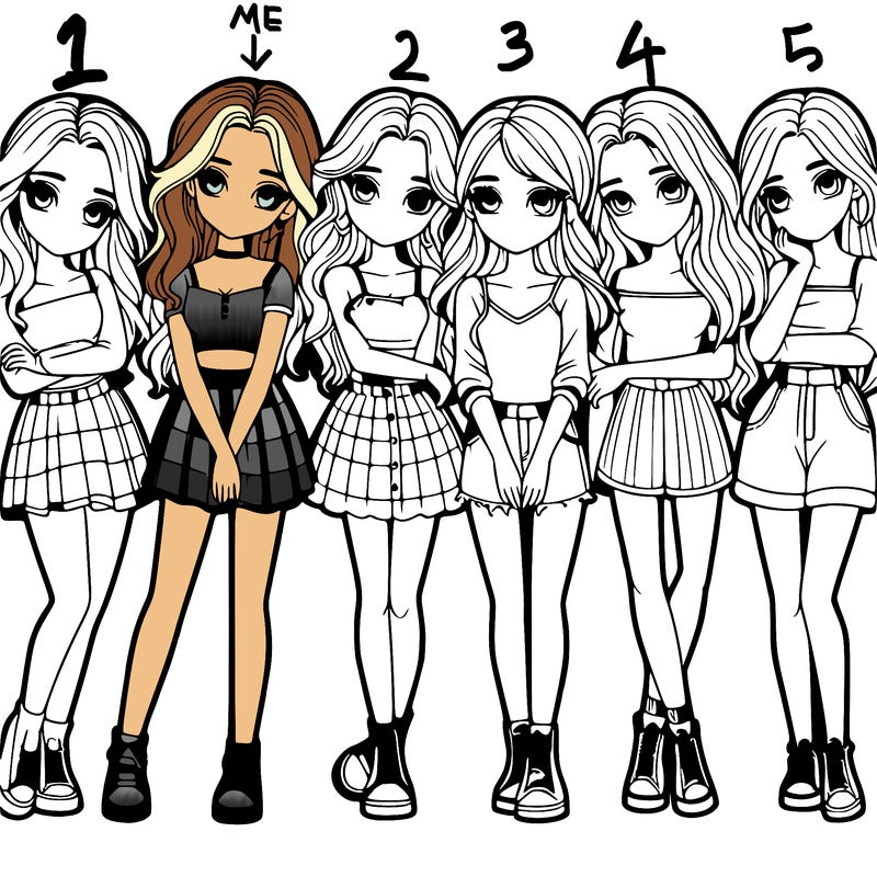 a group of girls realistic