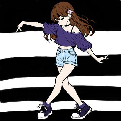 realistic girl danceing
