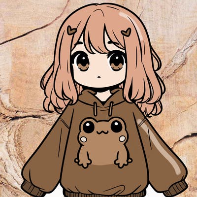 girl wearing frogging sweatshirt