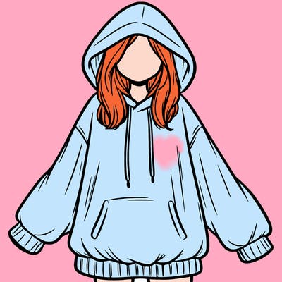 girl in oversized hoodie