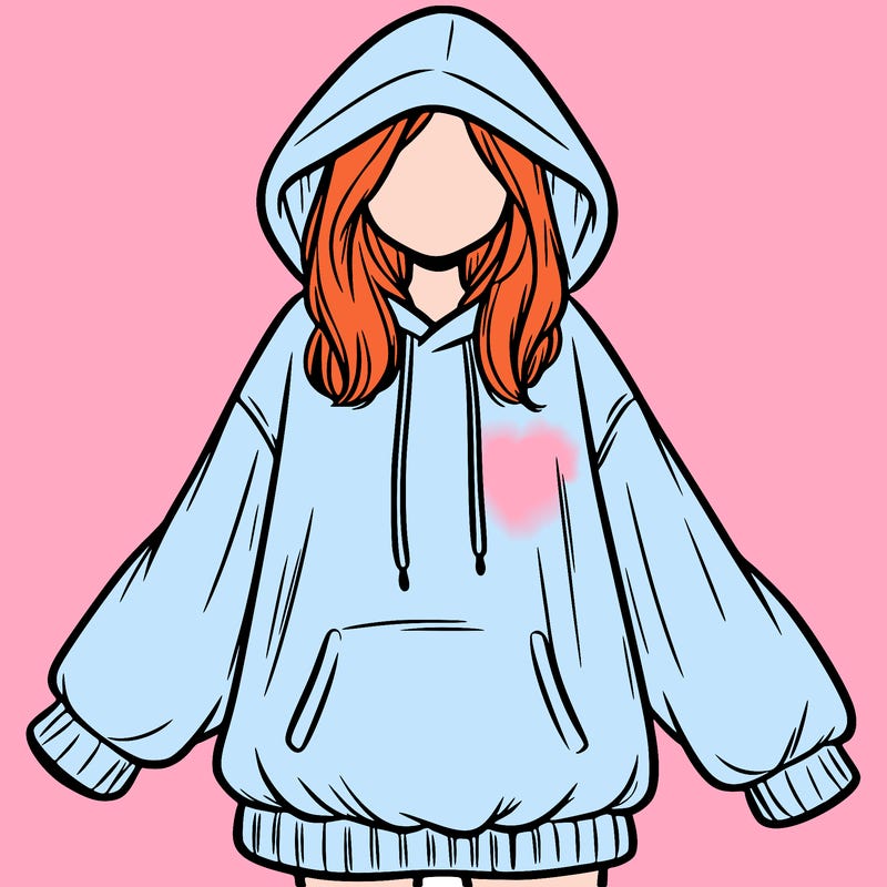 girl in oversized hoodie
