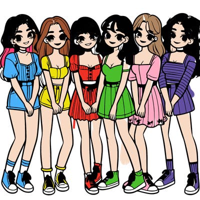 group of 7 girls