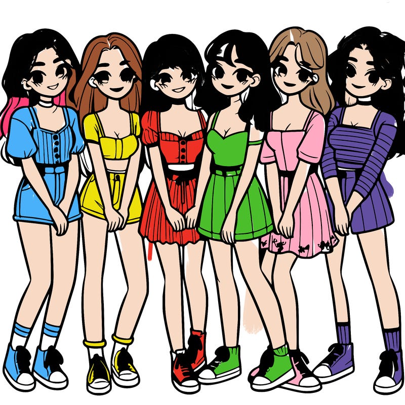 group of 7 girls