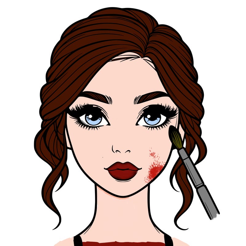 realistic person with makeup