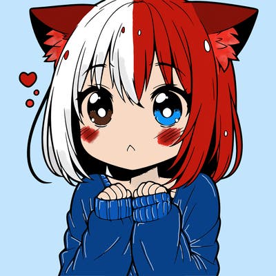 shy anime catgirl