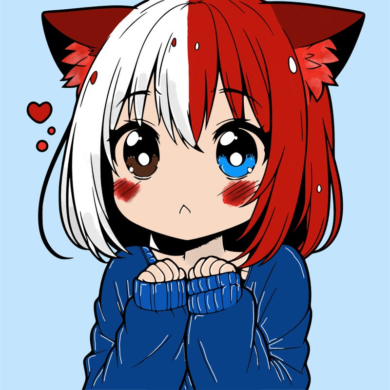 shy anime catgirl