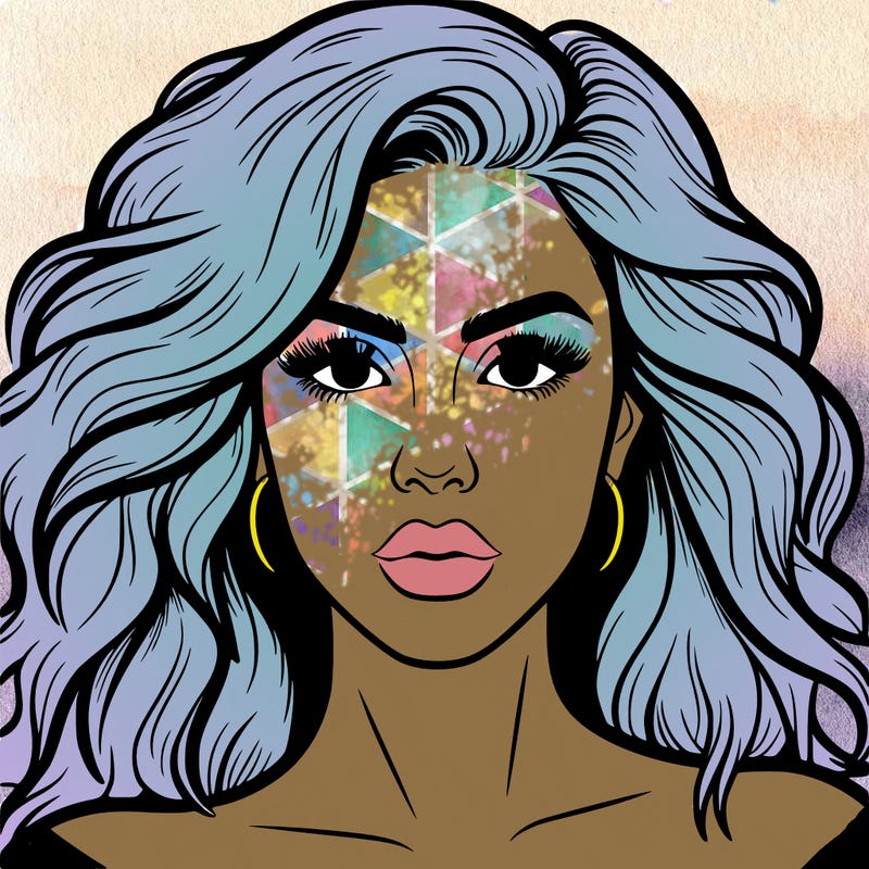 realistic girl eyes lips mouth hair pop star