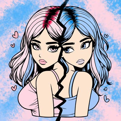 realistic girl split