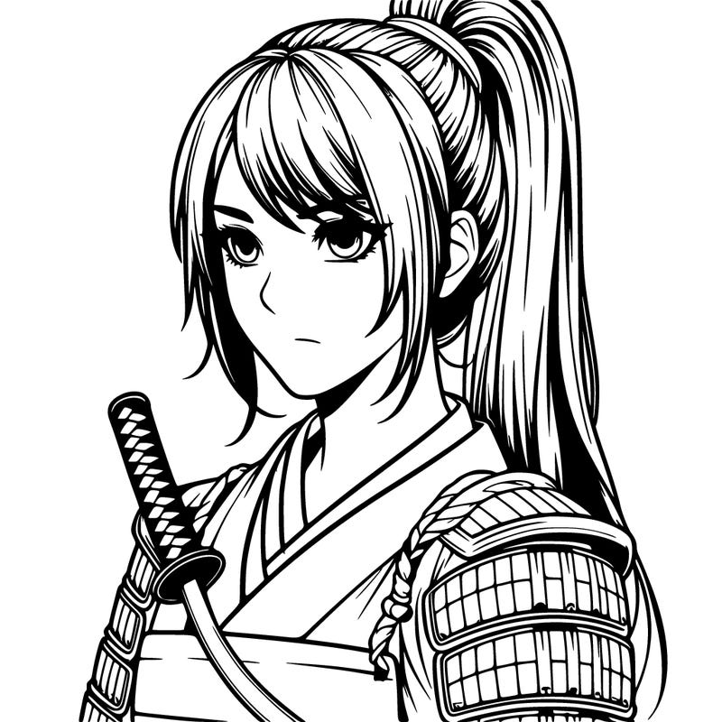realistic female samurai