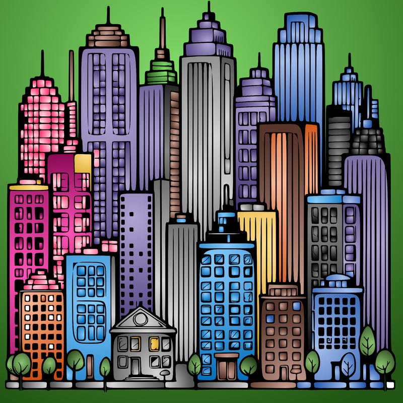 a city with skyscrapers