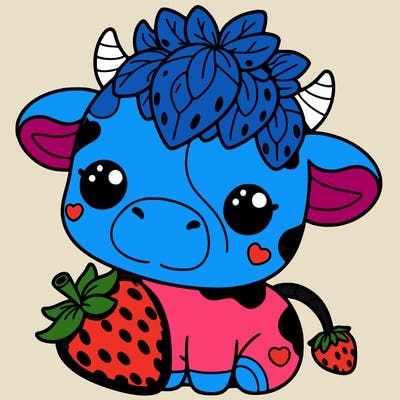 cute strawberry cow