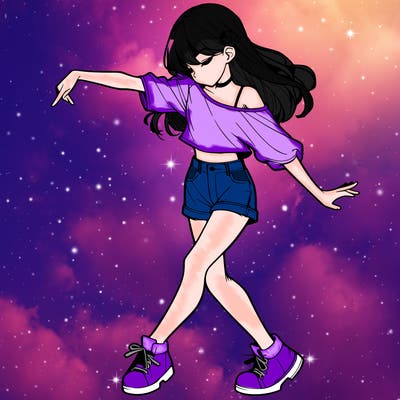 realistic girl danceing