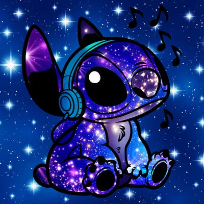 stitch listening to music