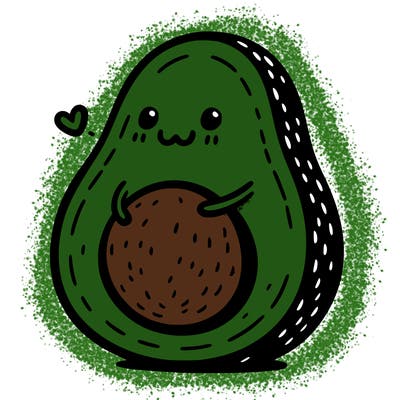 an avocado hugging an avocado
