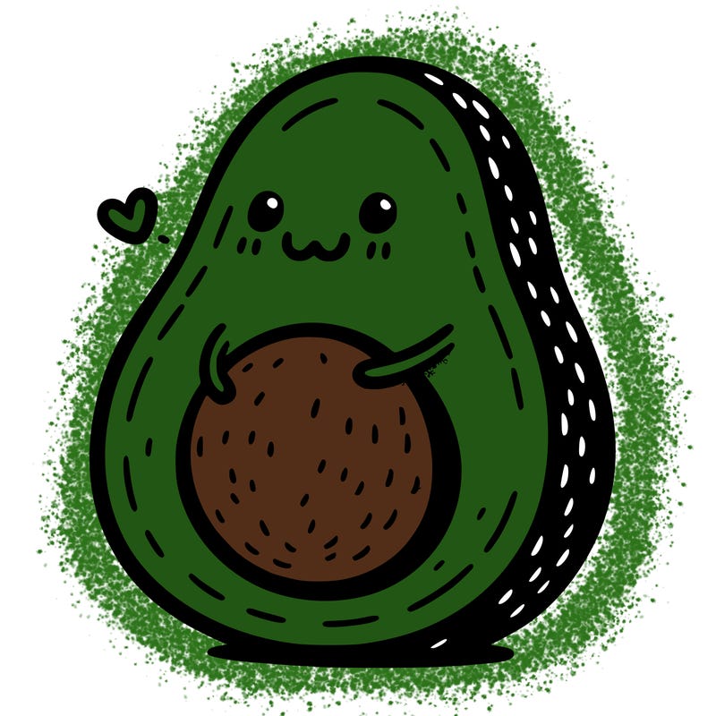 an avocado hugging an avocado