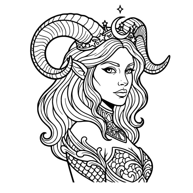 capricorn (goddess) - head to shoulders
