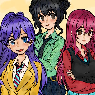 anime girls teenagers