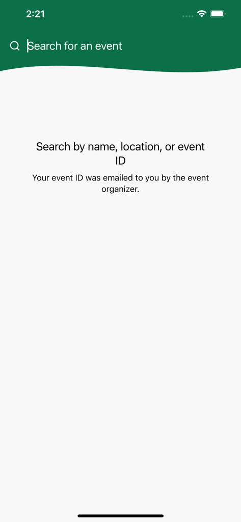 WFM Events - Search screen for Whole Foods Market internal events with options to search by name location or event ID