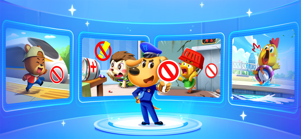 Sheriff Labrador's Safety Tips - El Sheriff Labrador enseñando reglas de seguridad a través de varios escenarios de dibujos animados para niños