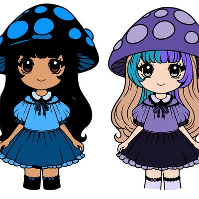 mushroom girl realistic