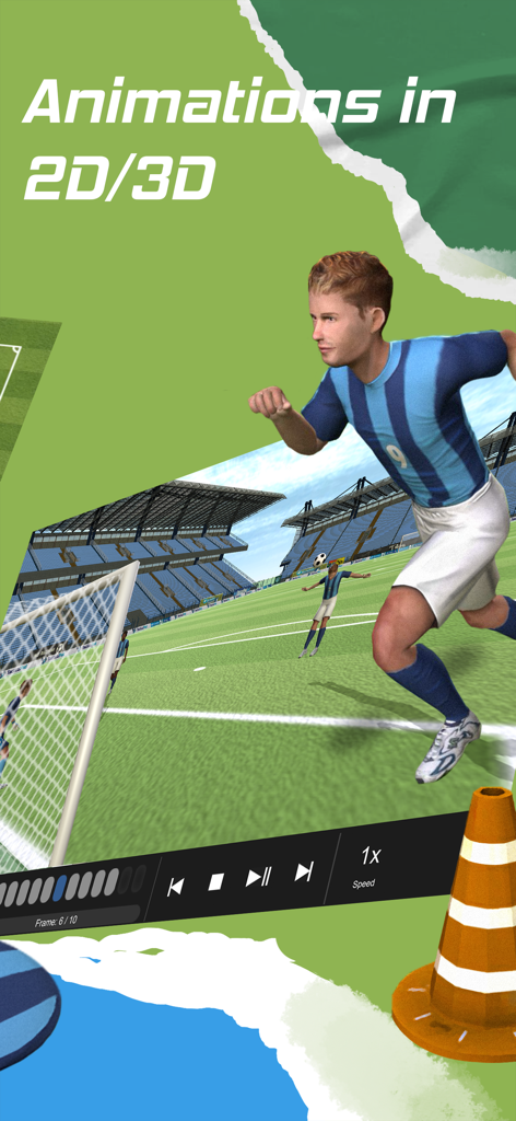 TacticalPad Coach's Whiteboard - 3D animated soccer play visualization on TacticalPad coaching app