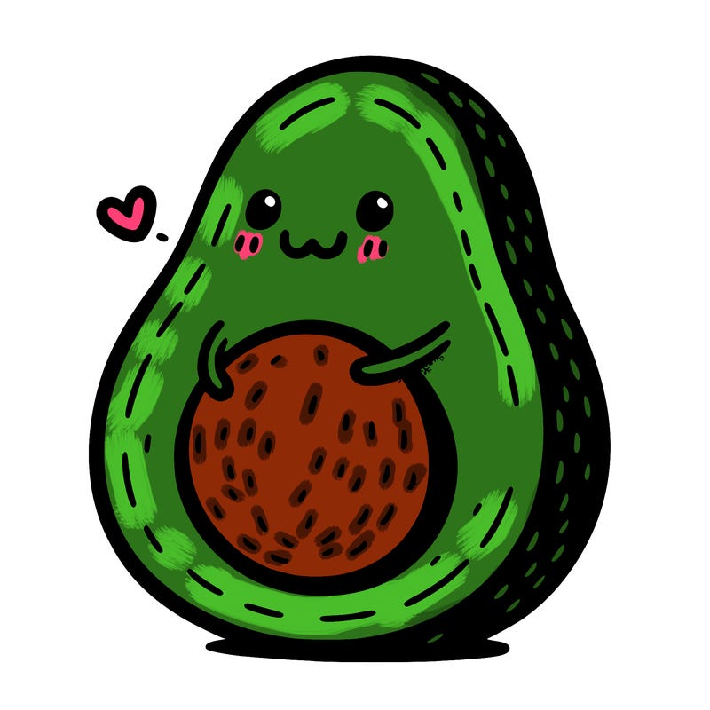 an avocado hugging an avocado