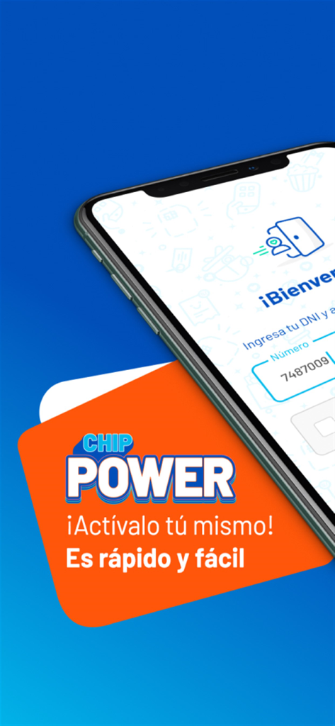 Activa tu chip Entel - Un smartphone mostrando la pantalla de la aplicación Entel Perú para la autogestión fácil de una tarjeta SIM