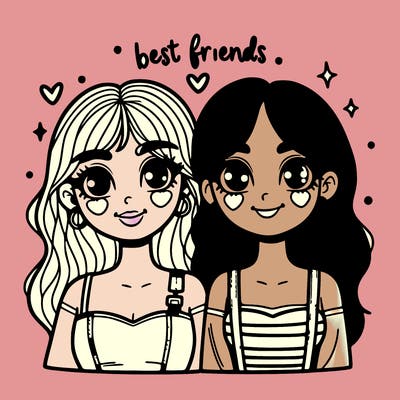 2 girl besties