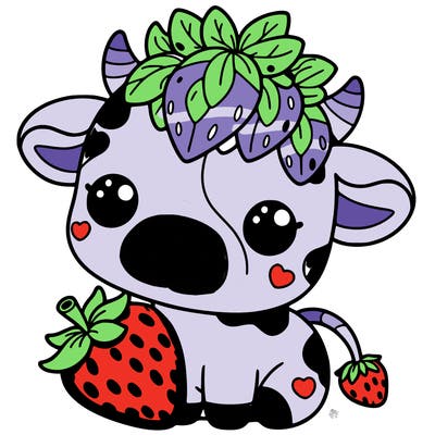 cute strawberry cow