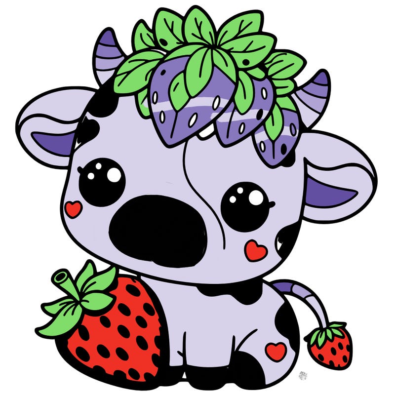 cute strawberry cow