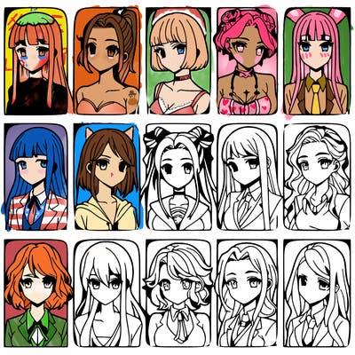 girls that look diffrent anime