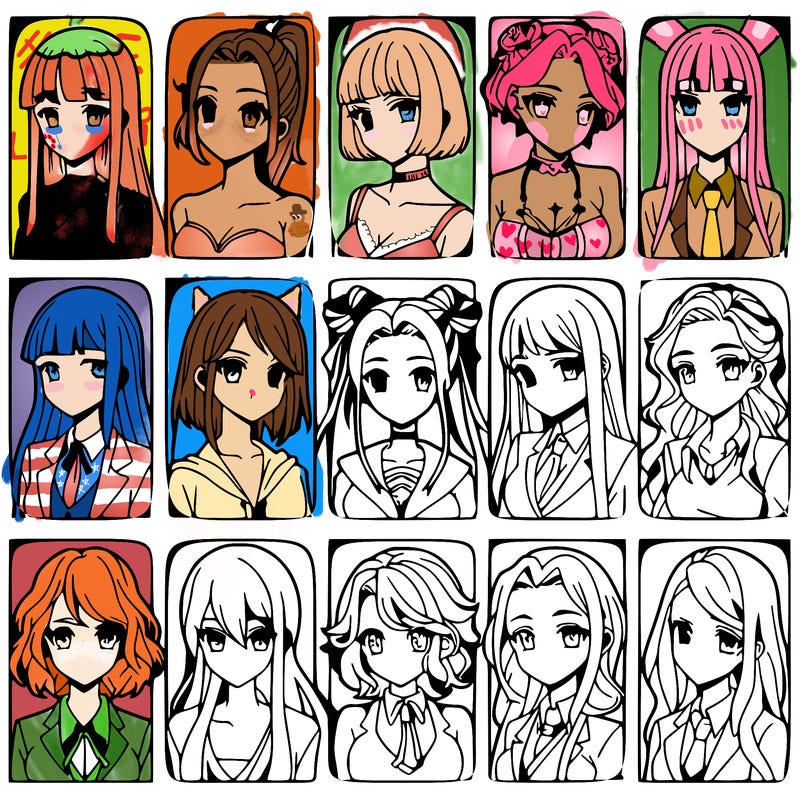 girls that look diffrent anime