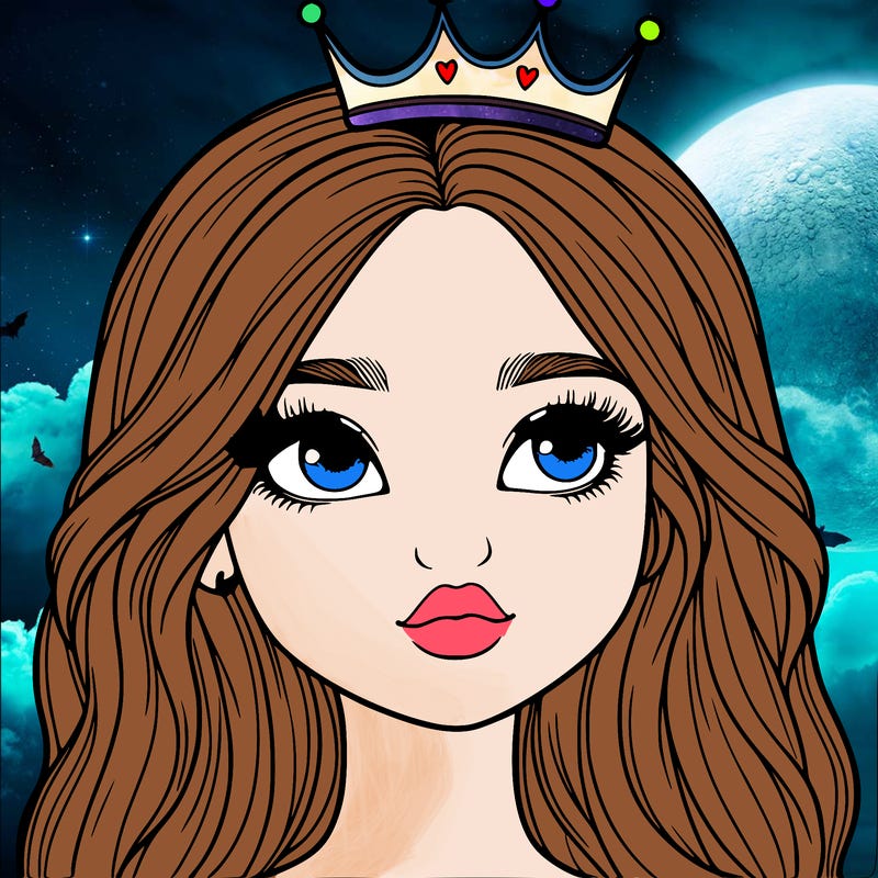 a realistic girl with a crown on