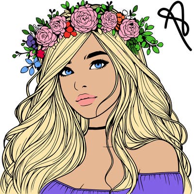 realistic girl with flower crown