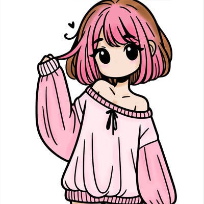 girl in baggy sweater hanging off her shoulder