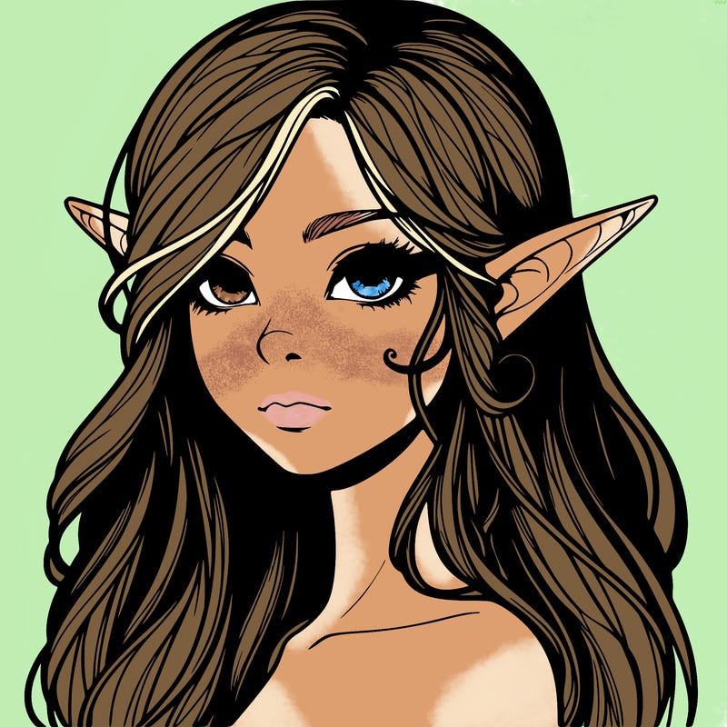 elf girl realistic dark fantasy
