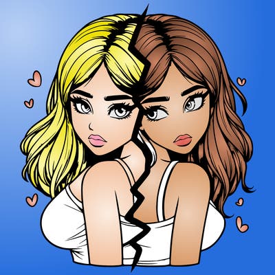 realistic girl split