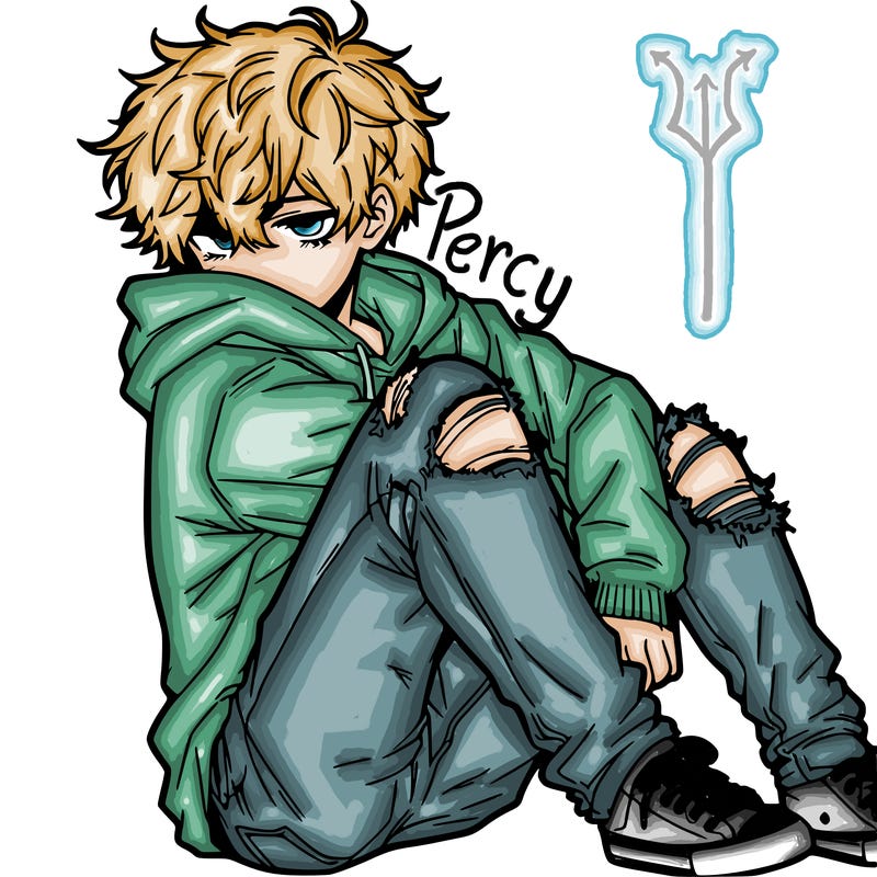 a male hoddie ripped jeans messy hair anime