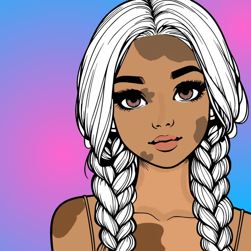 realistic girl with braids