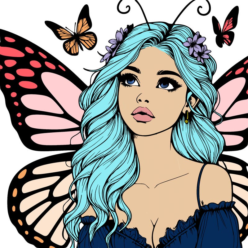butterfly fairy realistic girl