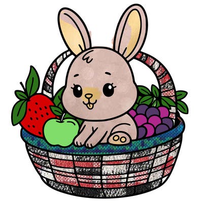 bunny in a fruit basket