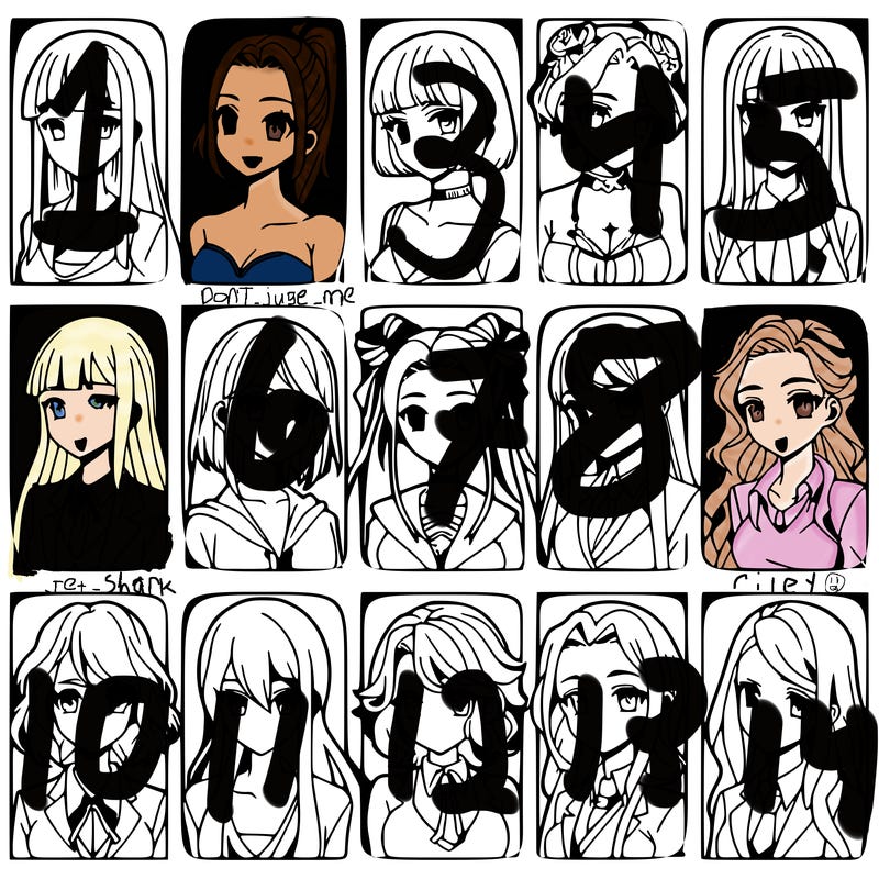 girls that look diffrent anime