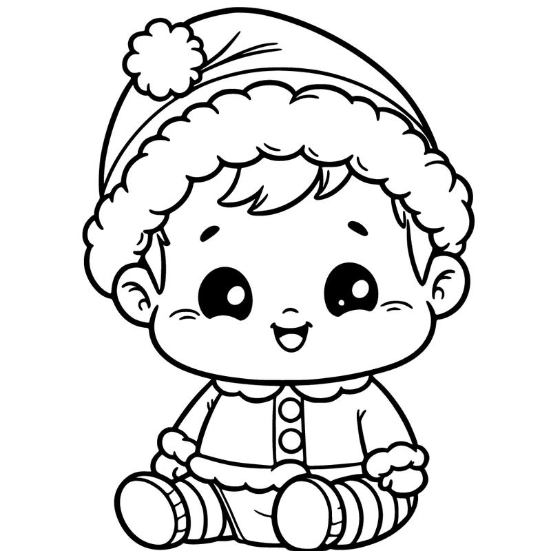 baby in christmas clothes smiling