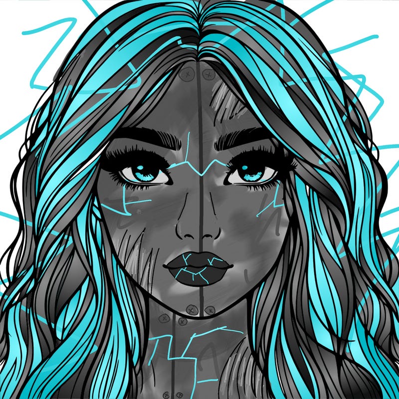realistic girl with long lashes and freckles
