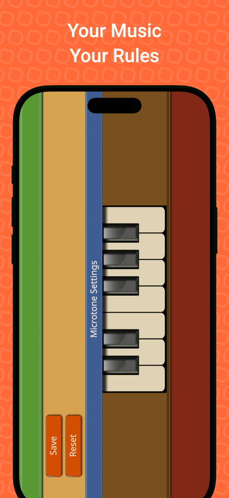 Professional Melodica - Microtone settings interface in the Professional Melodica app for customizing keyboard tuning