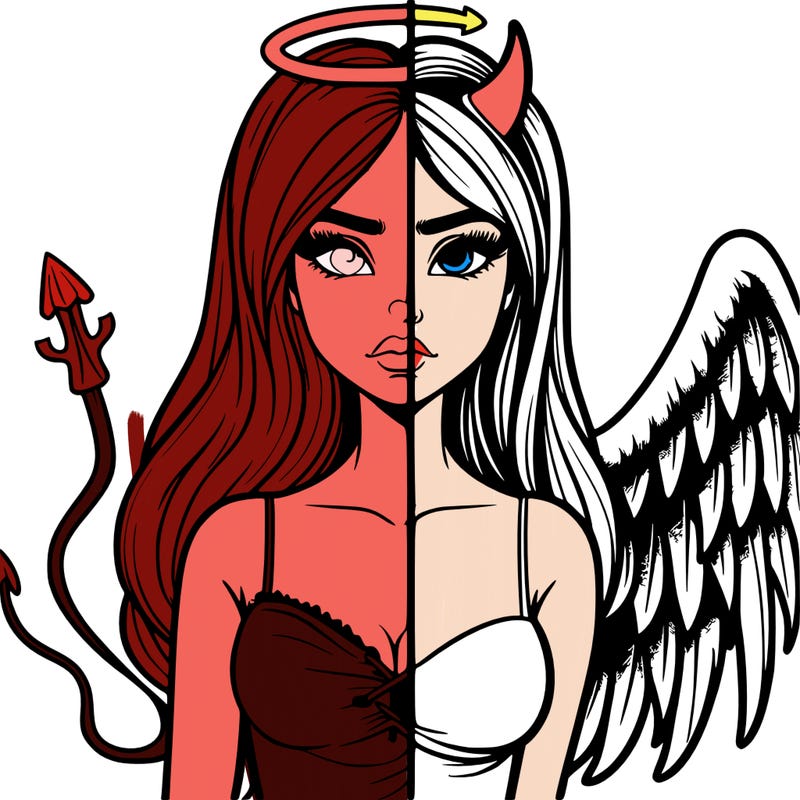 devil vs angel realistic girl