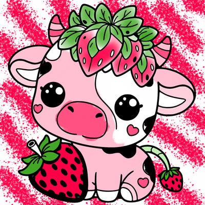 cute strawberry cow